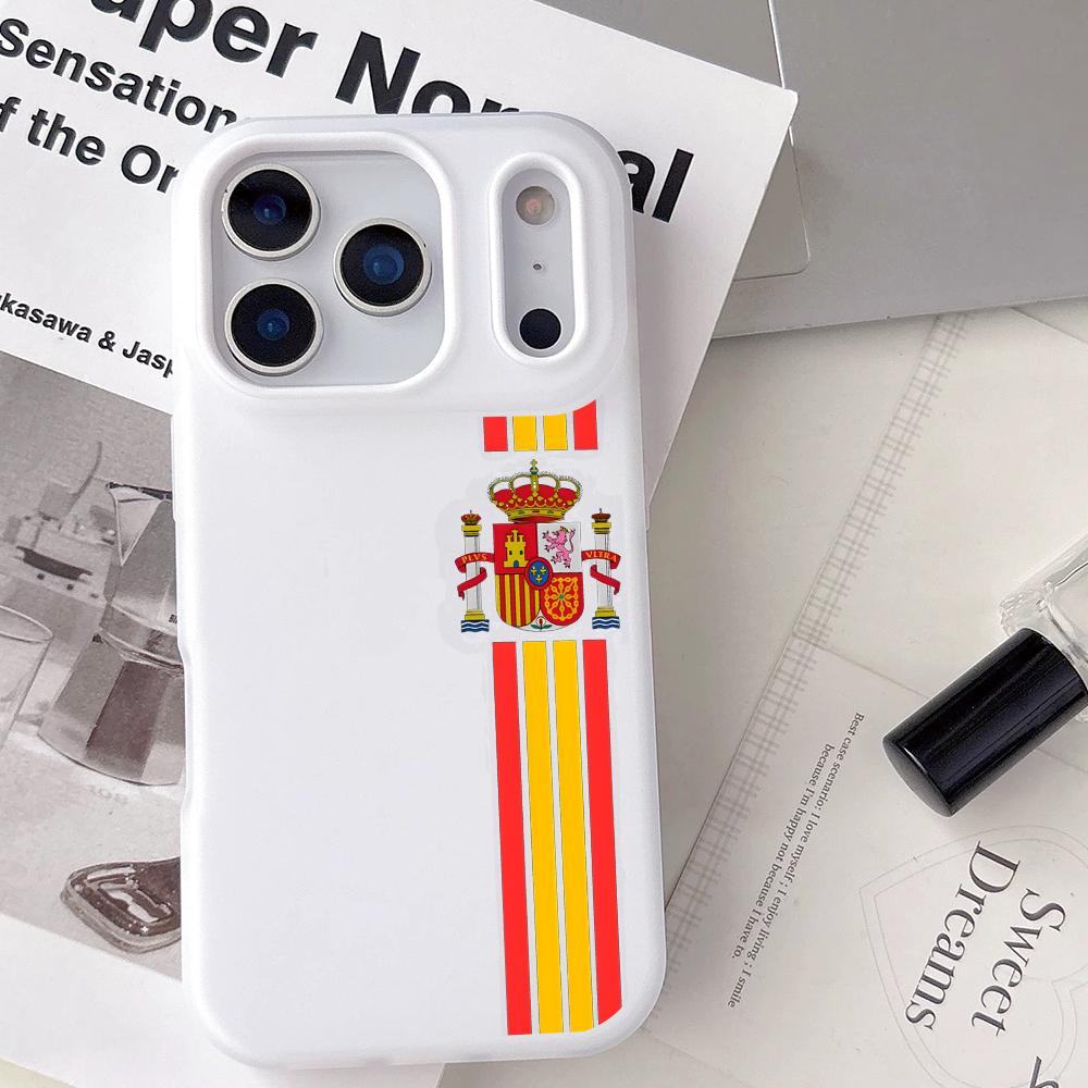 Apple Iphone 15 Pro Max - เคสโทรศัพท์ลายโลโก้สเปน สีแดงเหลือง สำหรับ iPhone 17 16